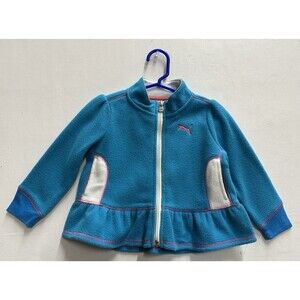 Puma girls size 18 months blue ruffle fleece  long sleeve jacket